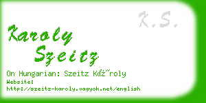 karoly szeitz business card